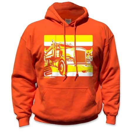 Safetyshirtz Dump Truck High Visibility Hoodie, Orange, XL 31010103XL